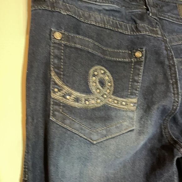 Seven7 Dark Wash Skinny Jeans Sequin Pockets 10 - Picture 11 of 16